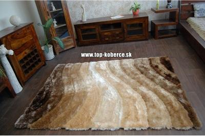 3D hnedý shaggy koberec - 120x170cm - Obrázok č. 1