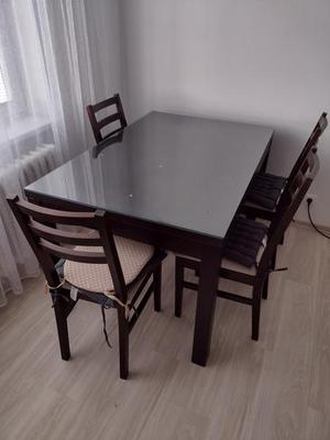 Velky jedalensky stol, 6x stolicka a vrchne sklo - Obrázok č. 1