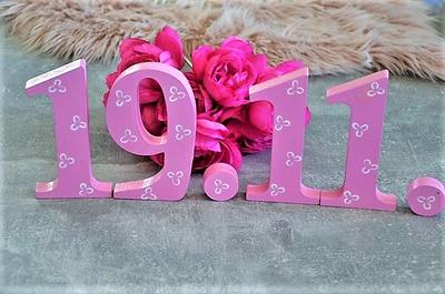 drevené číslice-dátum narodenia - Obrázok č. 1