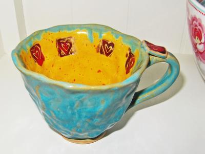 Hrnček - tyrkys, keramika - Obrázok č. 1
