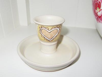 Keramika - stojan na sviečku, alebo na vajíčko - Obrázok č. 1
