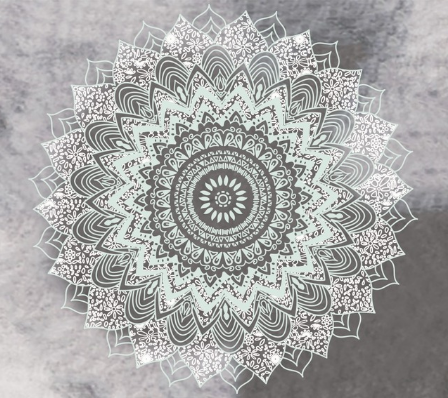 Mandala gobelínový dekor sivo bielej farby - Obrázok č. 1