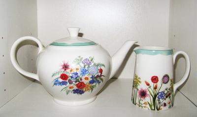 Čajník a džbán - značka Burleigh, porcelán - Obrázok č. 1