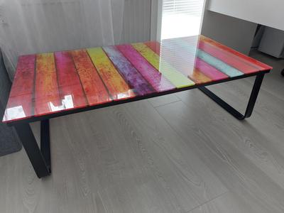 Farebny skleneny stolik - Obrázok č. 1