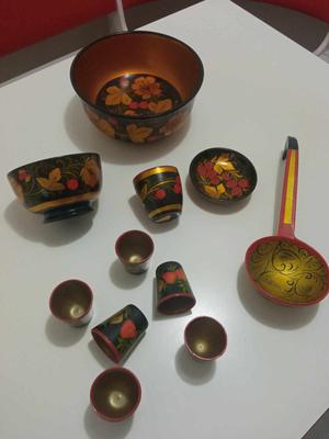 drevený dekoračný ručne maľovaný set - Obrázok č. 1