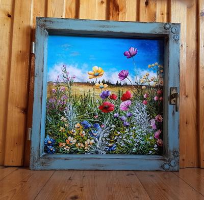 Obraz v starom okne "Letný deň" - Obrázok č. 1