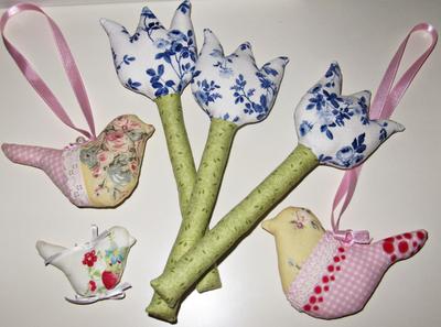 Textilné dekorácie - sada 6 kusov - Obrázok č. 1