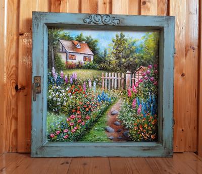 Obraz v starom okne "Leto na vidieku" - Obrázok č. 1