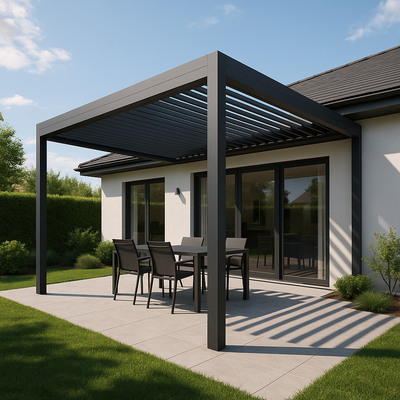 Bioklimatická hliníková pergola 4×3 m,elektrické lamely+led - Obrázok č. 1