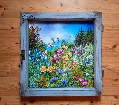 Obraz v starom okne 56x57 cm - Obrázok č. 1