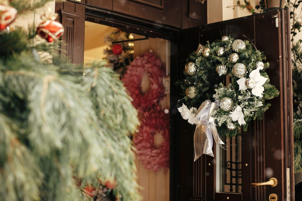 vianočný veniec na dvere