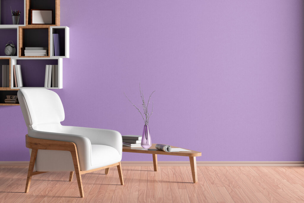 pastelová fialová stena 
