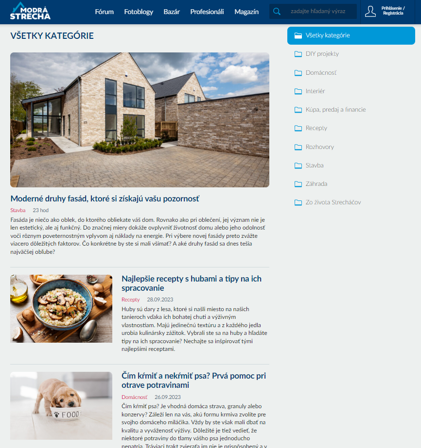Magazín s článkami o stavbe, rekonštrukcii, interiérovom dizajne, domácnosti a záhrade - Modrá strecha