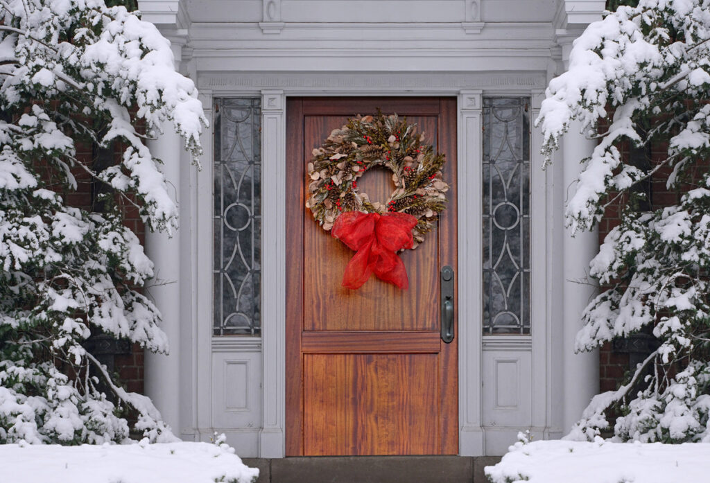 vianočný veniec na dvere