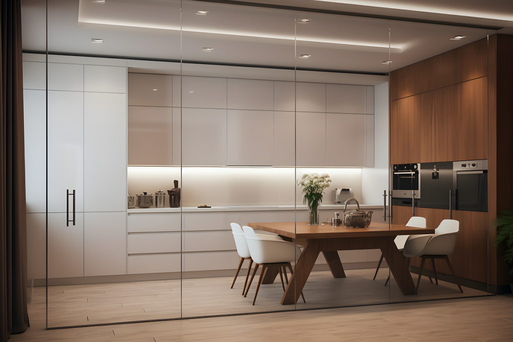 deliaca priečka zo skla