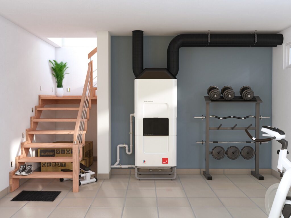 Vetrací systém sa pohodlne zmestí do technickej miestnosti domu, pretože nezaberá veľkú podlahovú plochu. Zdroj: Zehnder