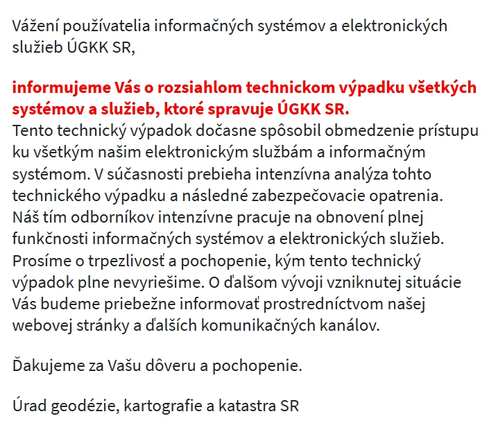 nefunkčný kataster nehnuteľností