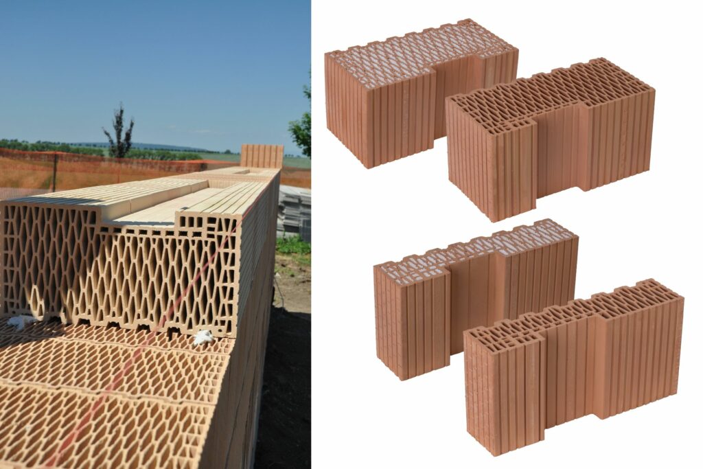 Rôzne typy doplnkových brúsených tehál HELUZ FAMILY